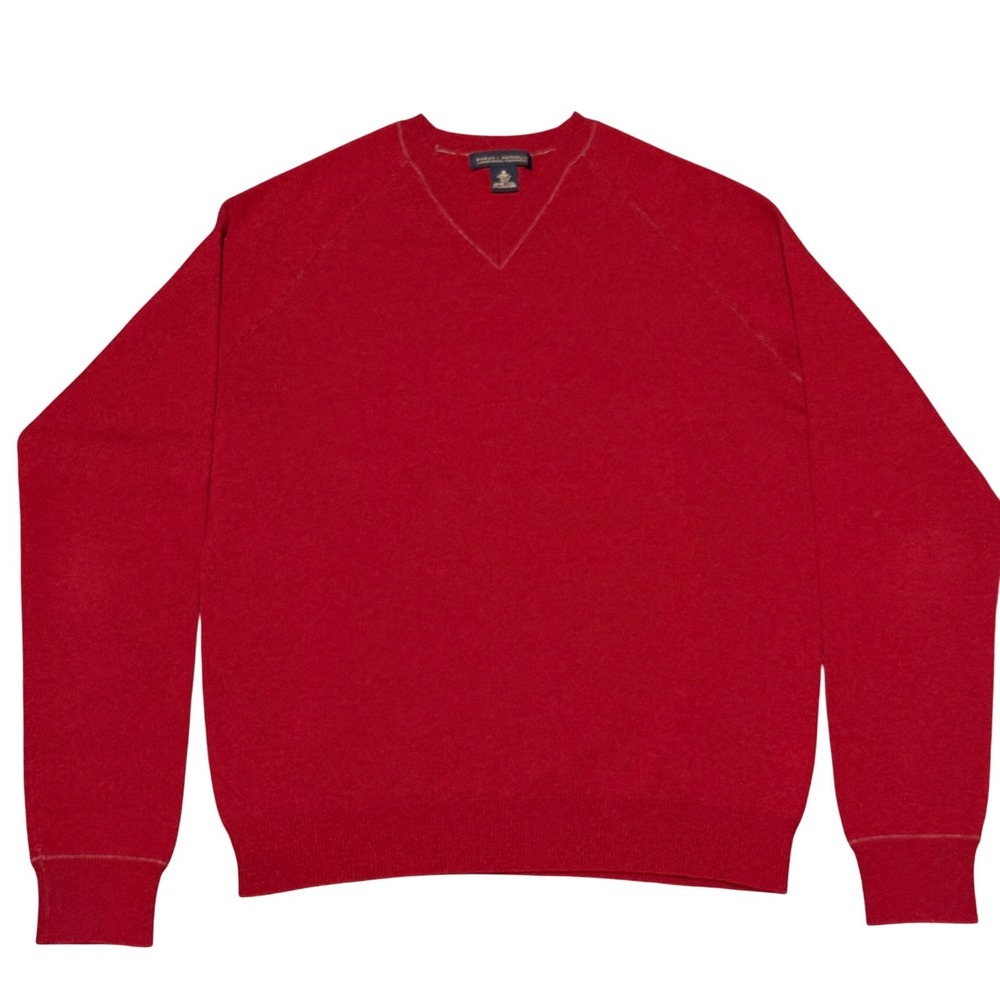 Vintage Banana Republic Mens Red Lambswool Cashmere V-Neck Sweater Size M